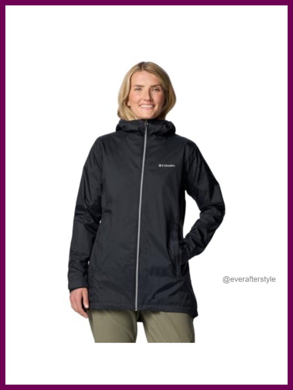 Switchback II Lined Long Rain Jacket Nylon Shell Hooded Zip